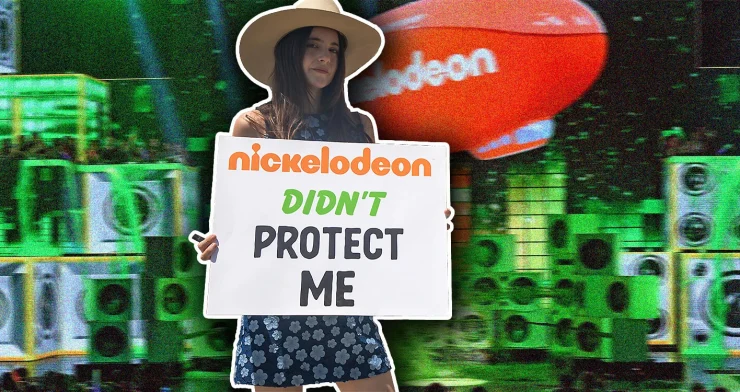 Former Nickelodeon Actor Protests Against Child Abuse Outside The Studio